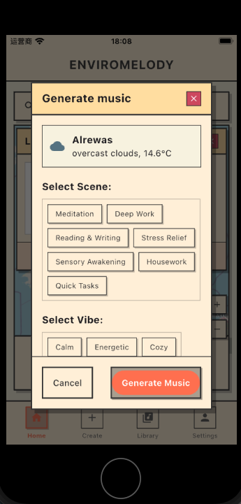 Music generation interface